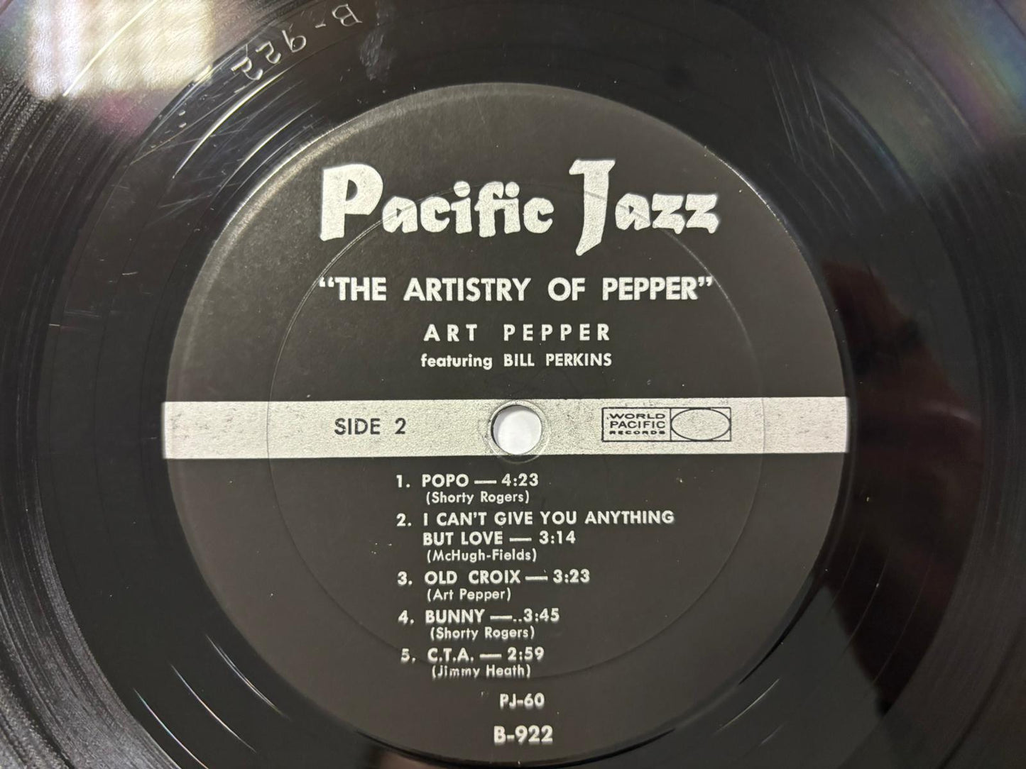 Art Pepper - The Artistry Of Pepper LP US Original Pacific Jazz PJ-60
