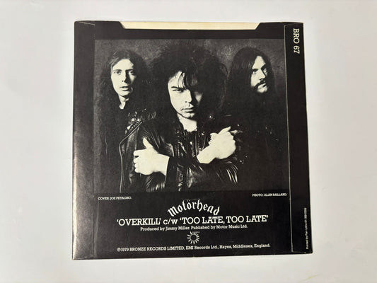 Motorhead- Overkill/Too Late, Too Late :7"