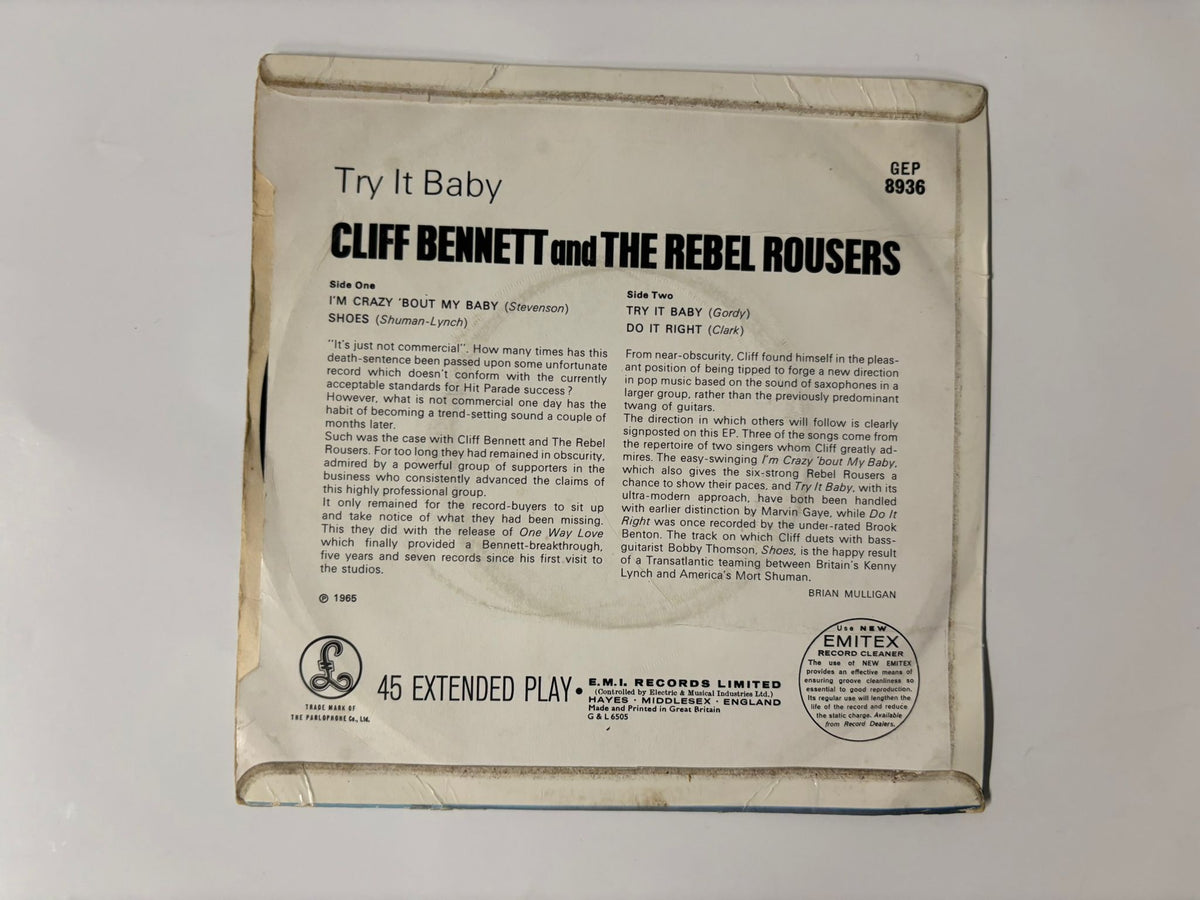 Cliff Bennet and The Rebel Rousers- Try it baby : 7"